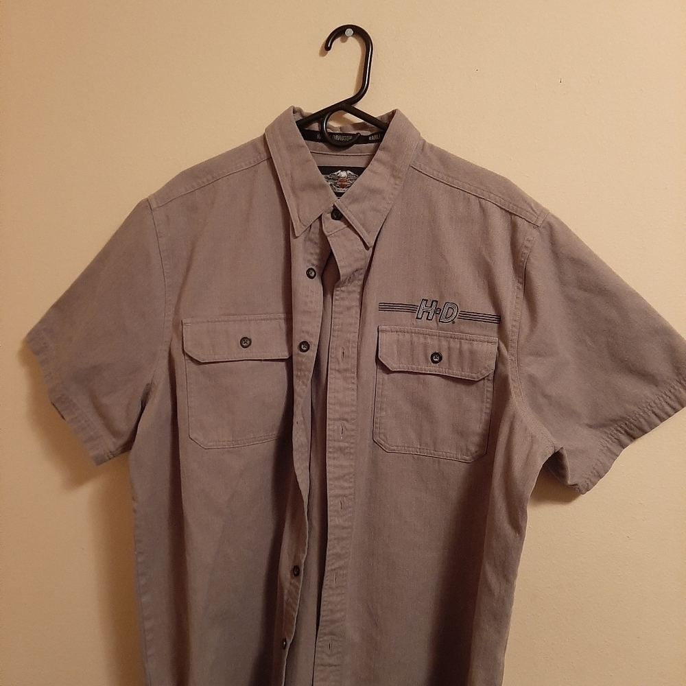 Harley davidson short sleeve button down shirt